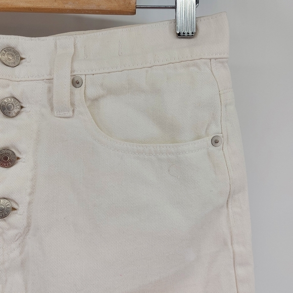 Madewell Rigid Denim A-Line Mini Skirt in Tile White: Button-Front Edition - Picture 7 of 11